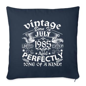 July 1985 | birthday 1985 Vintage July - Sofa pillowcase 17,3'' x 17,3'' (45 x 45 cm) - navy - Front