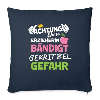 Erzieherin Weihnachten Gekritzel Bändigerin - Sofakissenbezug 45 x 45 cm - Navy - Vorne
