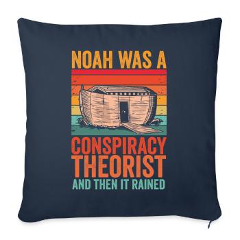 Noé était un théoricien du complot et il pleuvait - Housse de coussin décorative 45 x 45 cm - bleu marine - Devant