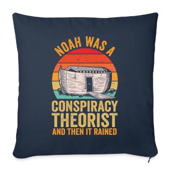 Noé était un théoricien du complot et il pleuvait - Housse de coussin décorative 45 x 45 cm - bleu marine - Devant