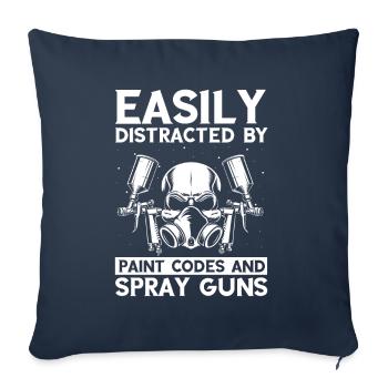 Body technician saying for car painters - Sofa pillowcase 17,3'' x 17,3'' (45 x 45 cm) - navy - Front