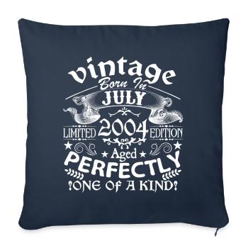 Juillet 2004 | anniversaire 2004 Vintage Juillet - Housse de coussin décorative 45 x 45 cm - bleu marine - Devant