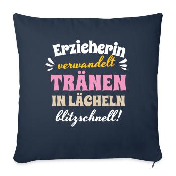 Erzieherin Weihnachten Tränen Lächeln Verwandlung - Sofakissenbezug 45 x 45 cm - Navy - Vorne