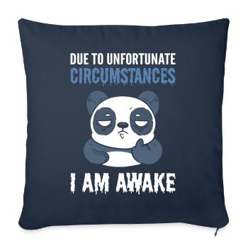 En raison de circonstances malheureuses, je suis éveillé Panda - Housse de coussin décorative 45 x 45 cm - bleu marine - Devant