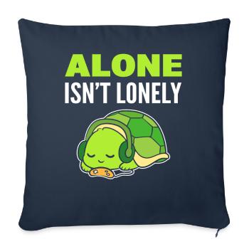 Turtle introverti mélomane - Housse de coussin décorative 45 x 45 cm - bleu marine - Devant