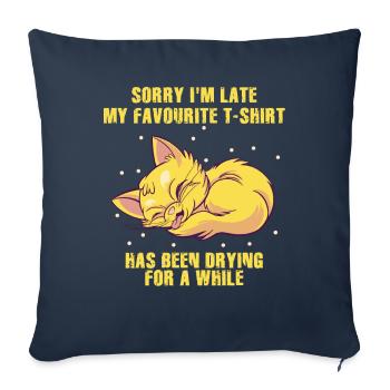 Sorry Im Late Housewife Cleaning Housemaker - Sofa pillowcase 17,3'' x 17,3'' (45 x 45 cm) - navy - Front