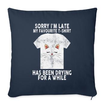 Sorry Im Late Housewife Cleaning Housemaker - Sofa pillowcase 17,3'' x 17,3'' (45 x 45 cm) - navy - Front