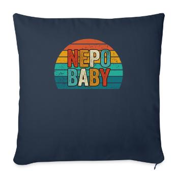 Népotisme Nepo Bébé - Housse de coussin décorative 45 x 45 cm - bleu marine - Devant