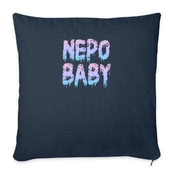 Népotisme Nepo Bébé - Housse de coussin décorative 45 x 45 cm - bleu marine - Devant