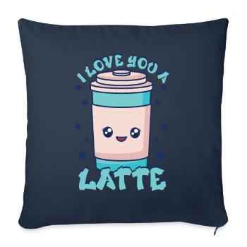 I Love You A Latte Couples Romance - Housse de coussin décorative 45 x 45 cm - bleu marine - Devant