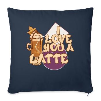 I Love You A Latte Couples Romance - Housse de coussin décorative 45 x 45 cm - bleu marine - Devant