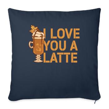 I Love You A Latte Couples Romance - Housse de coussin décorative 45 x 45 cm - bleu marine - Devant