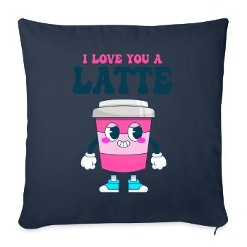 I Love You A Latte Couples Romance - Housse de coussin décorative 45 x 45 cm - bleu marine - Devant