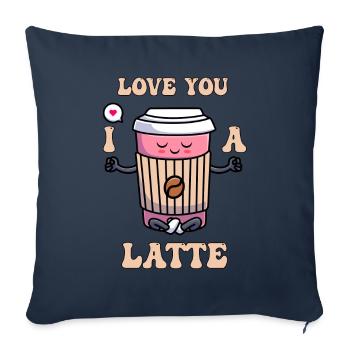 I Love You A Latte Couples Romance - Housse de coussin décorative 45 x 45 cm - bleu marine - Devant