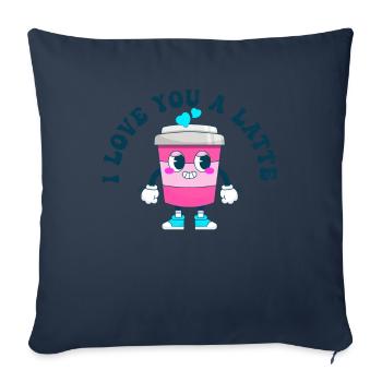 I Love You A Latte Couples Romance - Housse de coussin décorative 45 x 45 cm - bleu marine - Devant