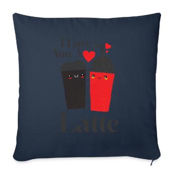 I Love You A Latte Couples Romance - Housse de coussin décorative 45 x 45 cm - bleu marine - Devant