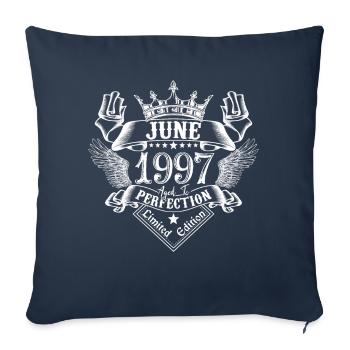 Juin 1997 | Juin 1997 anniversaire 1997 - Housse de coussin décorative 45 x 45 cm - bleu marine - Devant