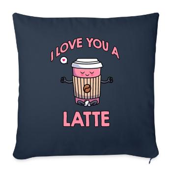 I Love You A Latte Couples Romance - Housse de coussin décorative 45 x 45 cm - bleu marine - Devant