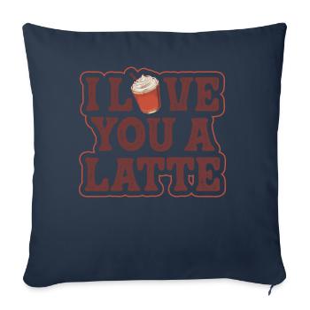 I Love You A Latte Couples Romance - Housse de coussin décorative 45 x 45 cm - bleu marine - Devant