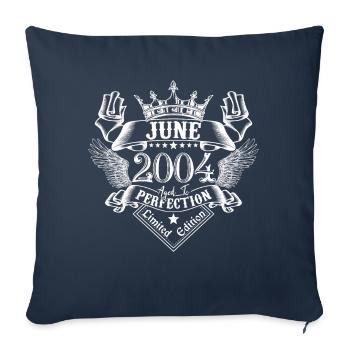 Juin 2004 | Juin 2004 anniversaire 2004 - Housse de coussin décorative 45 x 45 cm - bleu marine - Devant