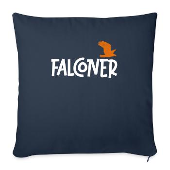 Falconry Bird Falcon Hunting Falconer - Sofa pillowcase 17,3'' x 17,3'' (45 x 45 cm) - navy - Front
