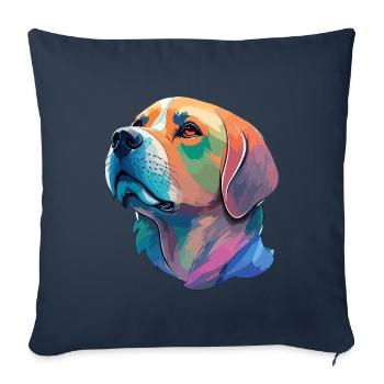 Labrador Illustration - Artful Dog Design - Sofa pillowcase 17,3'' x 17,3'' (45 x 45 cm) - navy - Front
