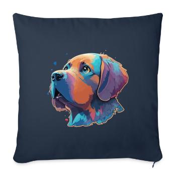 Cute Cartoon Dog Labrador Puppy Artful - Sofa pillowcase 17,3'' x 17,3'' (45 x 45 cm) - navy - Front