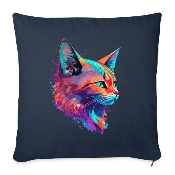 Chats Pet Art Mignon Chat Mignon Chaton - Housse de coussin décorative 45 x 45 cm - bleu marine - Devant