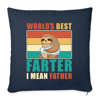 Le meilleur père au monde - Drôle de papa - Housse de coussin décorative 45 x 45 cm - bleu marine - Devant