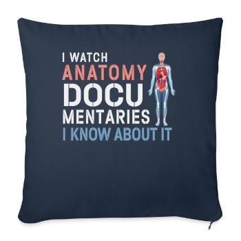 Anatomy Documentaries Medical - Sofa pillowcase 17,3'' x 17,3'' (45 x 45 cm) - navy - Front