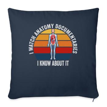 Anatomy Documentaries Medical - Sofa pillowcase 17,3'' x 17,3'' (45 x 45 cm) - navy - Front
