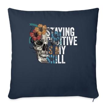 Rester positif est ma compétence - Housse de coussin décorative 45 x 45 cm - bleu marine - Devant