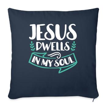 Jesus Wohnt In Meiner Seele Bibelvers Glaube - Sofakissenbezug 45 x 45 cm - Navy - Vorne