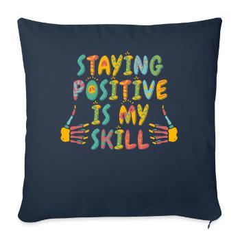 Rester positif est ma compétence - Housse de coussin décorative 45 x 45 cm - bleu marine - Devant