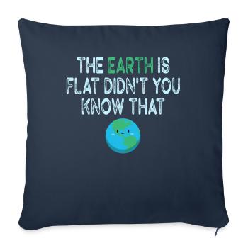 La terre est plate, vous ne le saviez pas ? - Housse de coussin décorative 45 x 45 cm - bleu marine - Devant