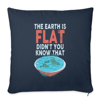 La terre est plate, vous ne le saviez pas ? - Housse de coussin décorative 45 x 45 cm - bleu marine - Devant