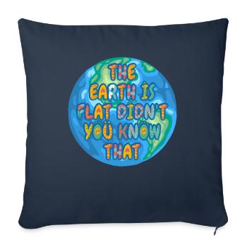 La terre est plate, vous ne le saviez pas ? - Housse de coussin décorative 45 x 45 cm - bleu marine - Devant