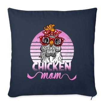 Chicken mom mother of chickens hen saying chicken - Sofa pillowcase 17,3'' x 17,3'' (45 x 45 cm) - navy - Front