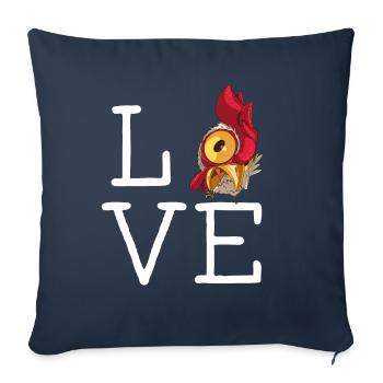 Funny love chicken design with funny chickens - Sofa pillowcase 17,3'' x 17,3'' (45 x 45 cm) - navy - Front
