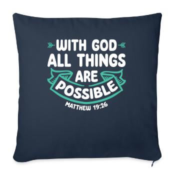 Bei Gott Sind Alle Dinge Möglich Bibelvers Jesus - Sofakissenbezug 45 x 45 cm - Navy - Vorne