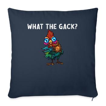 Coq de poulet Drôle de poulet Dire ce que le gack - Housse de coussin décorative 45 x 45 cm - bleu marine - Devant