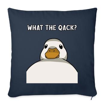 Lustige Ente Spruch Enten Humor What the qack - Sofakissenbezug 45 x 45 cm - Navy - Vorne