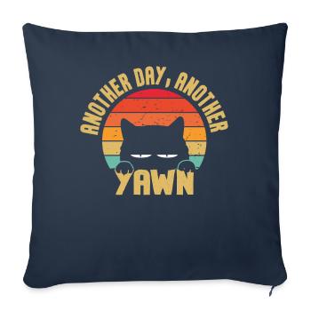 Ein neuer Tag, ein neues Gähnen - Sofakissenbezug 45 x 45 cm - Navy - Vorne