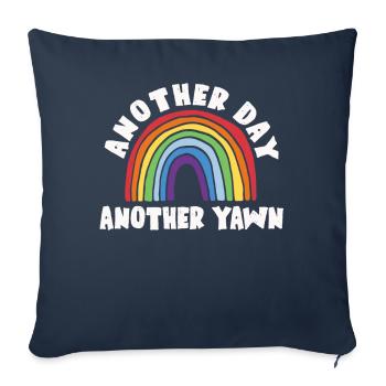 Ein neuer Tag, ein neues Gähnen - Sofakissenbezug 45 x 45 cm - Navy - Vorne