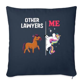 Autres avocats Me Licorne Cheval - Housse de coussin décorative 45 x 45 cm - bleu marine - Devant