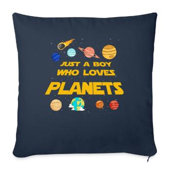 Nur ein Junge, der das Sonnensystem der Planeten liebt - Sofakissenbezug 45 x 45 cm - Navy - Vorne