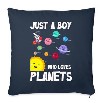 Nur ein Junge, der das Sonnensystem der Planeten liebt - Sofakissenbezug 45 x 45 cm - Navy - Vorne
