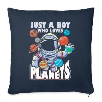 Nur ein Junge, der das Sonnensystem der Planeten liebt - Sofakissenbezug 45 x 45 cm - Navy - Vorne