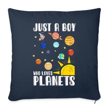 Nur ein Junge, der das Sonnensystem der Planeten liebt - Sofakissenbezug 45 x 45 cm - Navy - Vorne