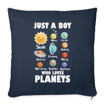 Nur ein Junge, der das Sonnensystem der Planeten liebt - Sofakissenbezug 45 x 45 cm - Navy - Vorne